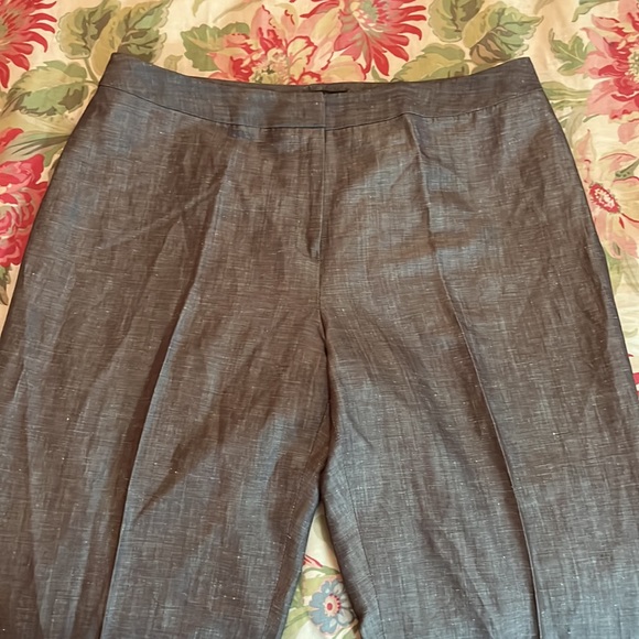Lafayette 148 Size 14 Flat-Front Career Trouser Virgin Wool + Linen $328 NEW - Picture 3 of 16